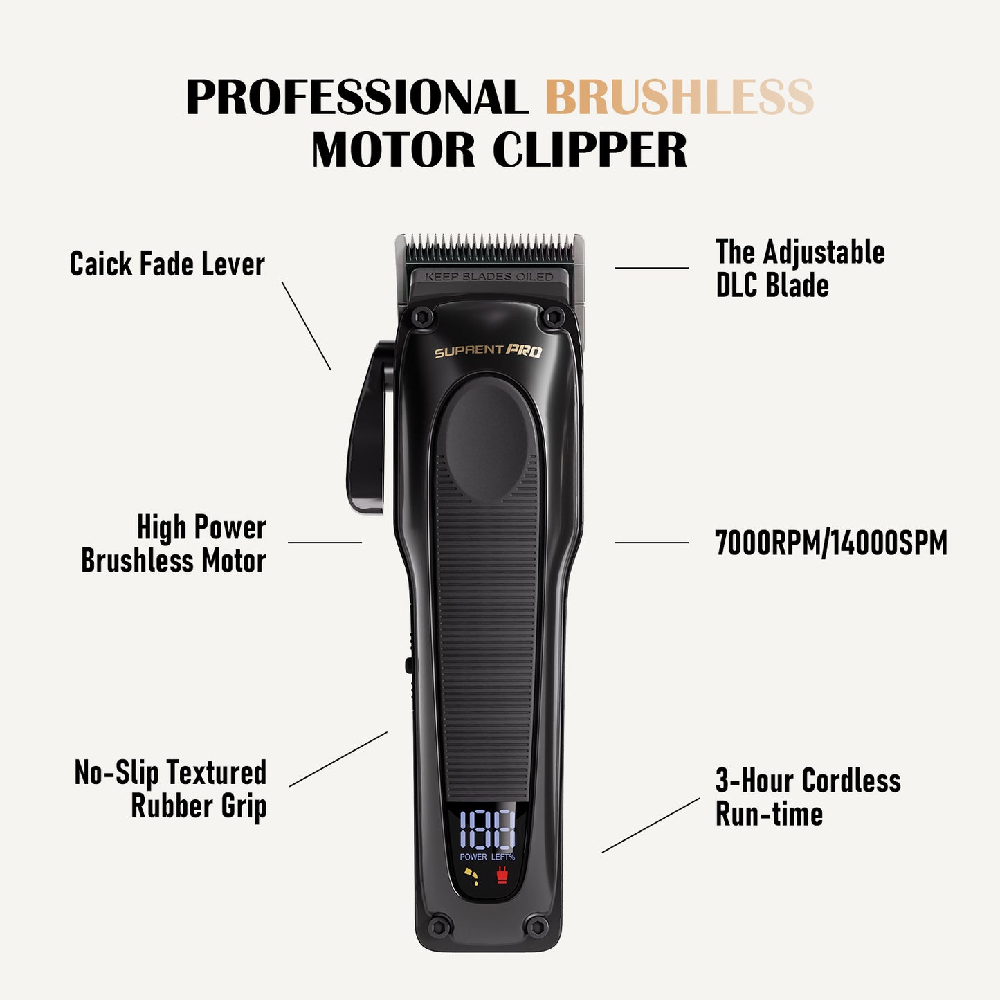 The Black Obsidian Professional Clipper and Trimmer Set - HC776BX