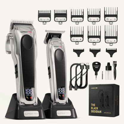 The Black Obsidian Professional Clipper and Trimmer Set - HC776SX